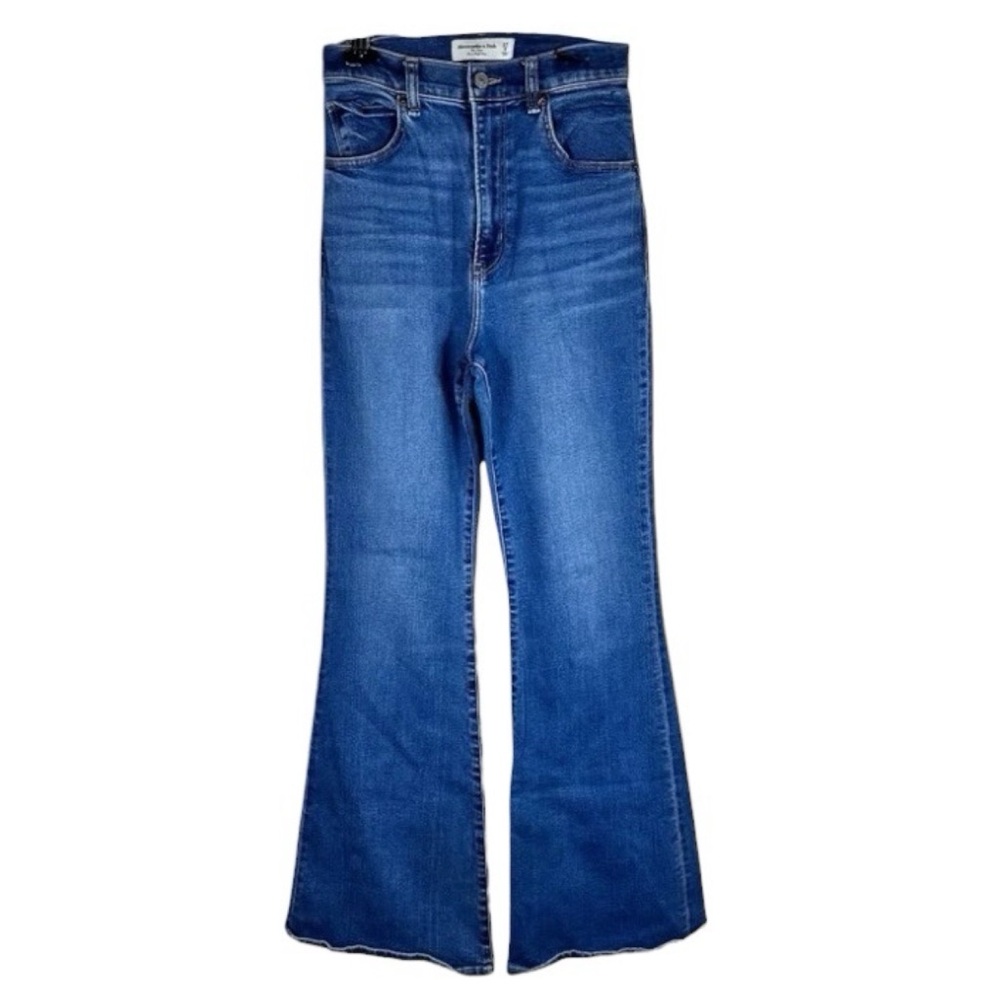 Abercrombie & Fitch Curve Love Ultra High Rise Flare Jeans Blue Denim Size 27/4